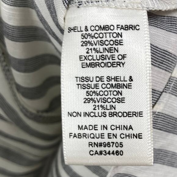 NWOT REBECCA TAYLOR Top 2 Striped Ruffle Eyelet Bib Sleeveless - Picture 6 of 7